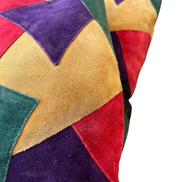 VINTAGE VERA CUOIO Colorblock Patchwork Suede Leather Boots Size 8 - Picture 8 of 15